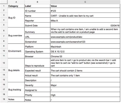 excel-xls-bug-report-template | Report template, Bug report, Business letter template