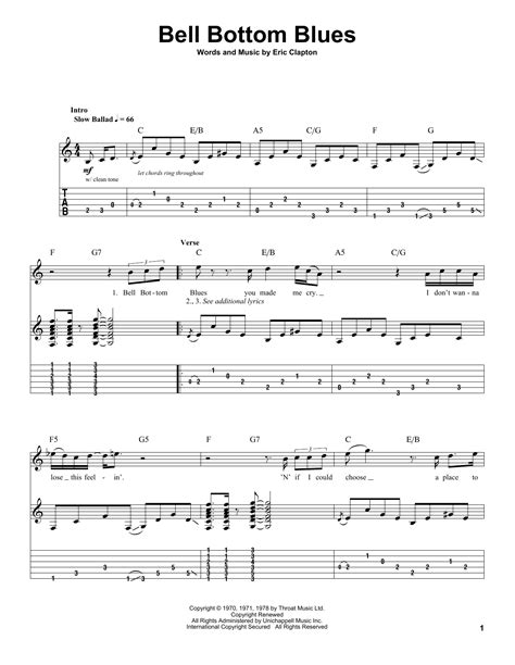 Bell Bottom Blues | Sheet Music Direct