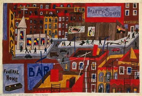 This is Harlem, 1943 by Jacob Lawrence (1917-2000, United States) Jacob Lawrence | ArtsDot.com