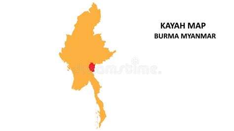 Kayah State and Regions Map Highlighted on Burma Myanmar Map Stock ...