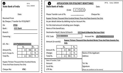 SBI RTGS Form PDF 2024 download- SBI NEFT form downloads