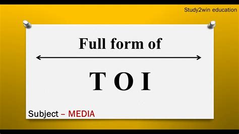 TOI ka full form | Full form of in English | Subject - MEDIA - YouTube