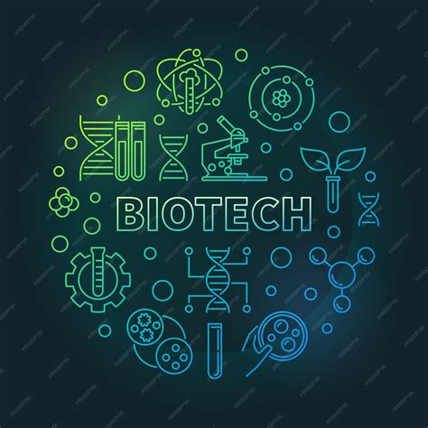 Premium Vector | Vector biotech colorful round outline illustration