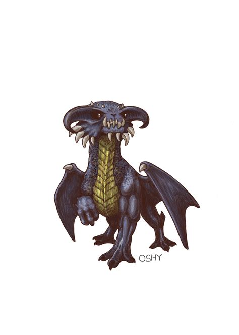 Raith the Black Dragon Whelpling [OC] [ART] : r/DnD