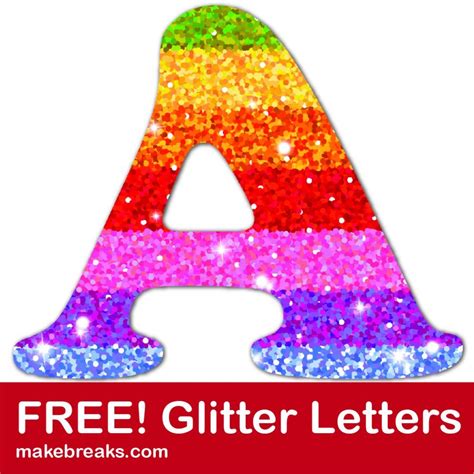 Rainbow glitter letter to download | Glitter letters, Free printable gift tags, Free printable ...