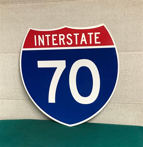 Original INTERSTATE 70 Sign, I-70 Highway Shield NEW Old Stock, Real Road Highway Sign