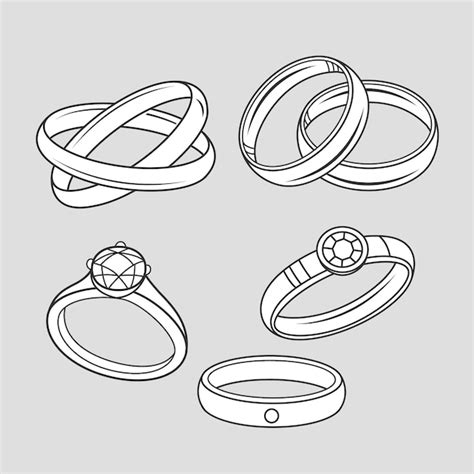 Free Vector | Hand drawn wedding ring outline illustration