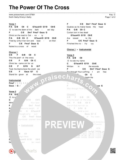 The Power Of The Cross Chords (Keith & Kristyn Getty) - PraiseCharts