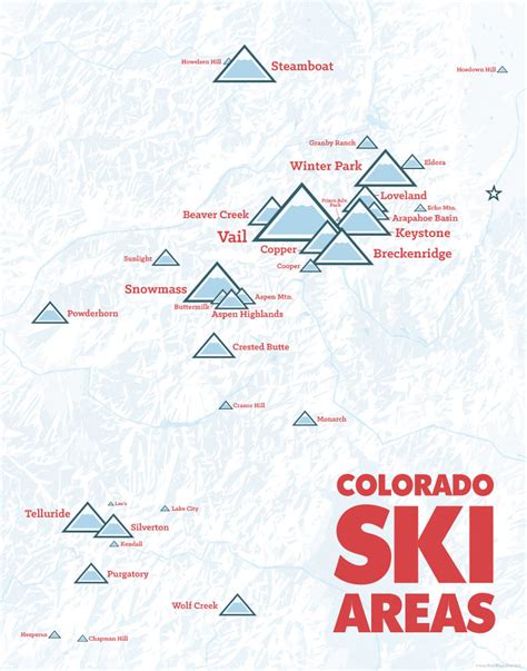 Colorado Ski Resorts Map Poster - Best Maps Ever