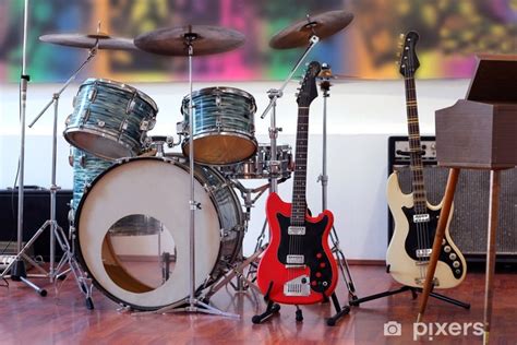 Wall Mural Rock Band Instruments - PIXERS.UK