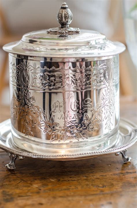 Antique Victorian Silver Plated Biscuit Barrel