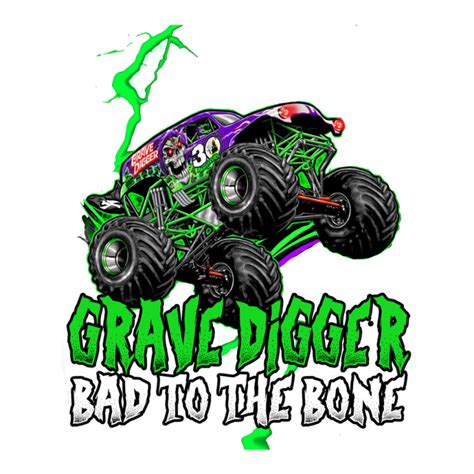 Grave Digger Bad To The Bone Monster Jam Grave Digger Monster Truck Fa Sticker By Tammypolk ...