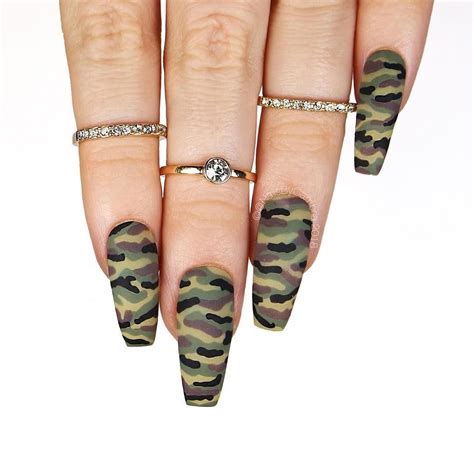 Acrylic Nail Designs Pros And Cons | Camo acrylic nails, Camouflage nails, Camo nails