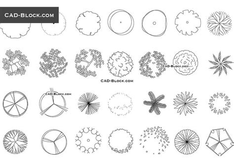 Trees for Landscaping Plan CAD blocks free download, AutoCAD models ...