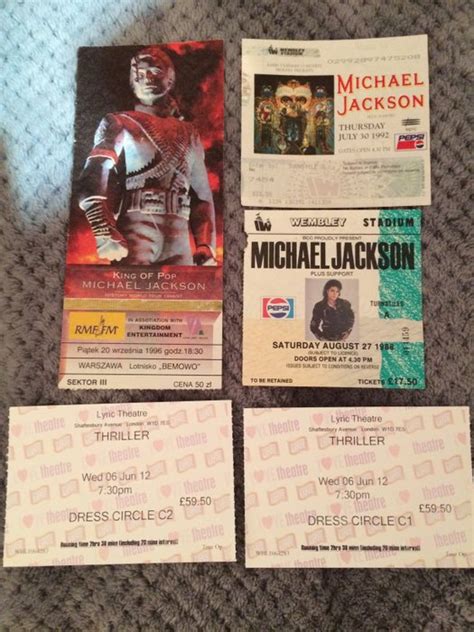 Michael Jackson Set of 3 Tour Tickets plus 2x Thriller - Catawiki