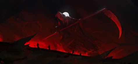 Wallpaper : scythe, reaper, digital art, artwork, ilustration, dark ...