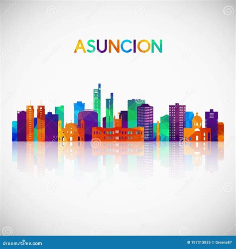 Asuncion Skyline Silhouette in Colorful Geometric Style. Stock Vector ...