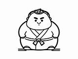 Traditional Sumo Wrestling Coloring Page  sketch template