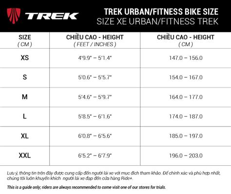 trek women's bike size chart Bike sizing guide: what size trek bike do i need?