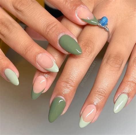 NAILZZBYSTEPH on Instagram: “olive green + sage green is a LOOK 🌿 these ...