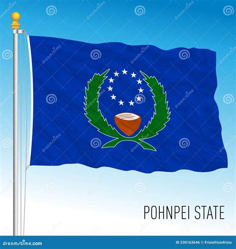 Pohnpei State Official National Flag, Micronesia Federation, Oceania Stock Vector - Illustration ...