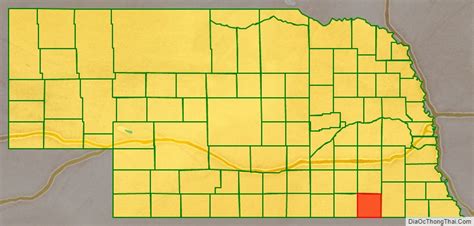 Map of Jefferson County, Nebraska - Thong Thai Real