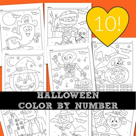 10 Autumn Color by Number Printable Coloring Pages for Kids - Etsy Canada