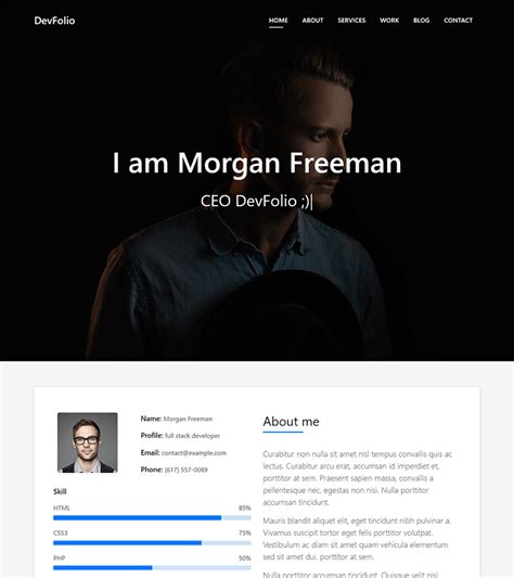 DevFolio – Bootstrap Portfolio HTML Template