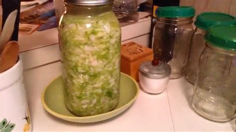 Naturally Fermented Sauerkraut in Mason Jar with Air Lock - YouTube