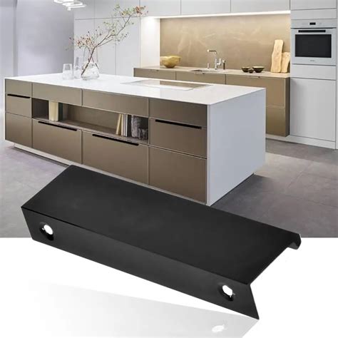 Modern Kitchen Cabinet Furniture Handles Finger Pull Contemporary Metal ...