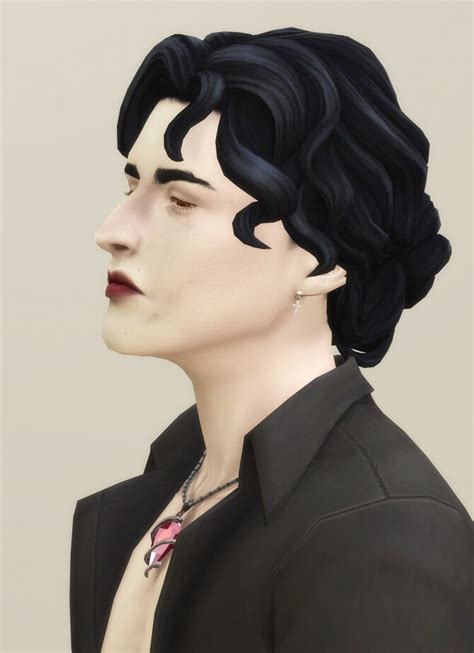 Curly bun male hair at Rusty Nail » Sims 4 Updates