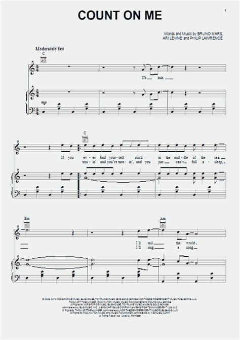 Count on Me Piano Sheet Music | OnlinePianist