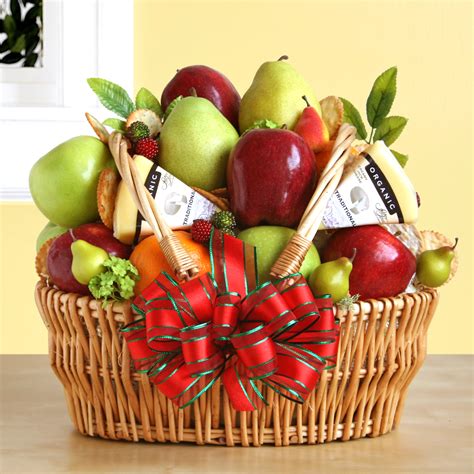 Natural Organic Fruit & Cheese Gift Basket - Gift Baskets by Occasion ...