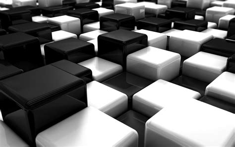 Black and white cubes Wallpapers HD / Desktop and Mobile Backgrounds