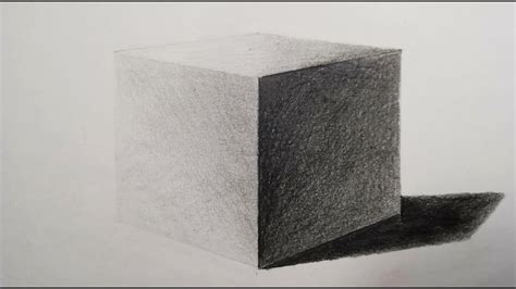 3d cube drawing with shadow - lineartdrawingsfriends