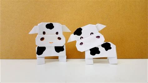 Origami Cow/ พับกระดาษรูปวัวยืนได้ | 折り紙 かわいい, 折り紙 作品, 正月 飾り 折り紙