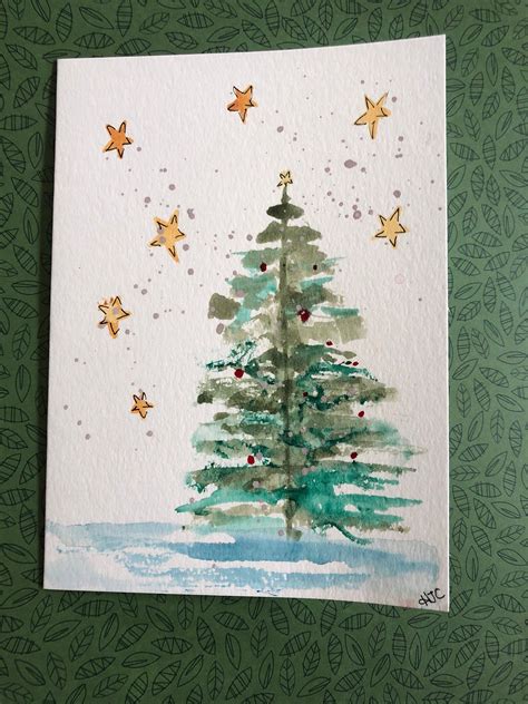 Excited to share this item from my #etsy shop: Homemade Christmas Card, Watercolor Christ ...