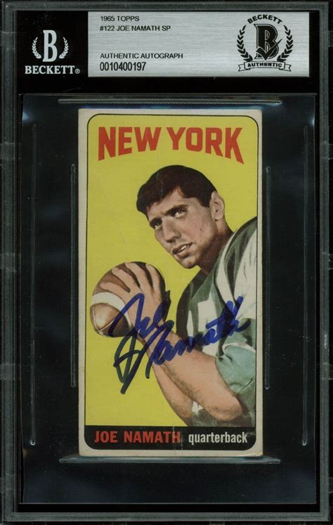 Lot Detail - Joe Namath Ultra Rare Signed 1965 Topps Rookie Card (BAS ...