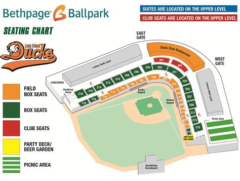 Long Island Ducks Baseball - Affordable Family Fun on Long Island: Seating Diagram