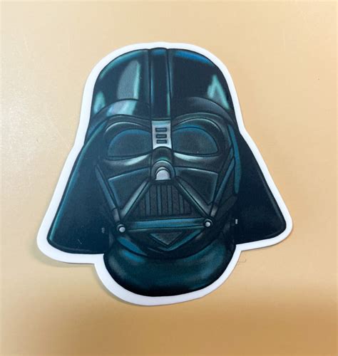 Darth Vader Helmet, Starwars Fan Art hand Drawn Art, Waterproof Sticker ...