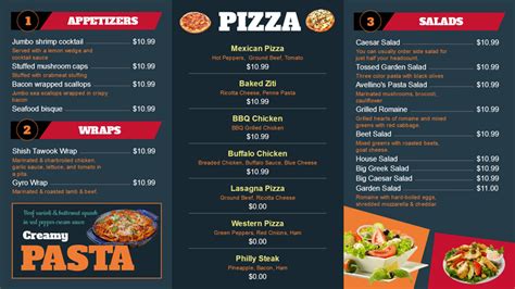 pizza-shop-menu-board-for-restaurant | Digital menu boards with video for restaurant, salon ...