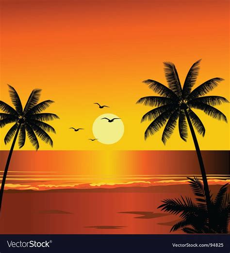 Beach Sunset. Download a Free Preview or High Quality Adobe Illustrator ...