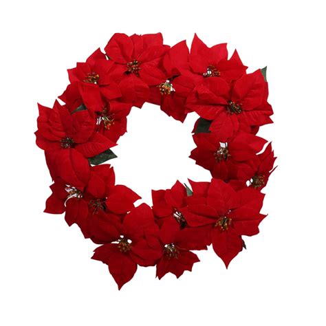 Poinsettia Classic Red Wreath – Tiaro Christmas Cottage