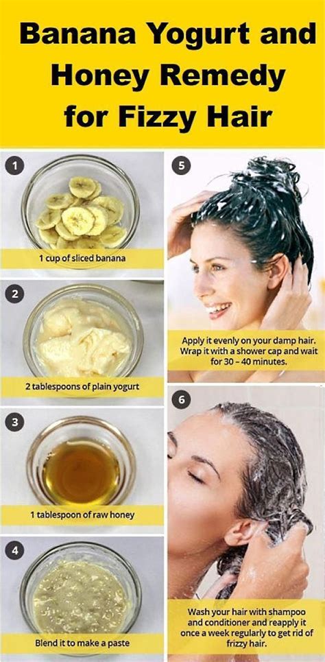 A simple banana, yogurt and honey remedy for fizzy hair that is kind ...