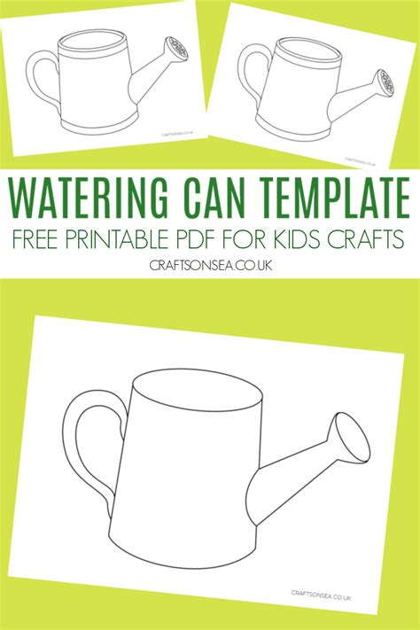 Watering Can Template (FREE Printable PDF) - Crafts on Sea