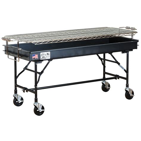 Big Johns Grills & Rotisseries M-15FB 60" Mobile Charcoal Commercial Outdoor Grill w/ Painted Finish