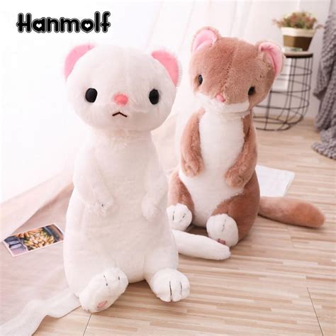 Creative Ferret Stuffed Doll White/Coffee Soft Toy Kids Huggable Plushie 50cm - Animal Alley