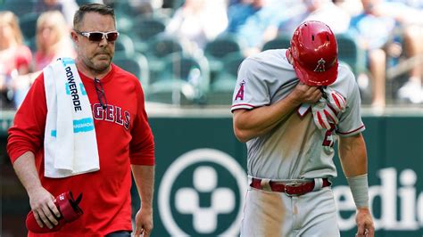 Mike Trout injury: Angels star leaves game vs. Ranger after being hit ...