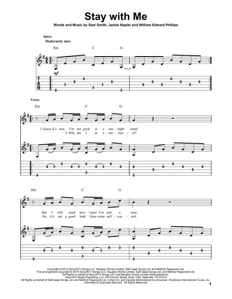 Stay With Me by Sam Smith - Solo Guitar - Guitar Instructor