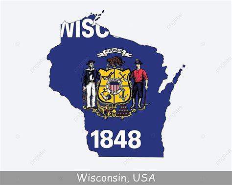 Wisconsin Map Flag Vector Eps Clip Vector, Vector, Eps, Clip PNG and Vector with Transparent ...